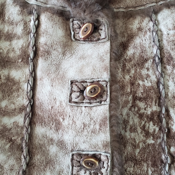 Vintage sheepskin handmade vest adult size XS or kids size - Picture 2 of 12